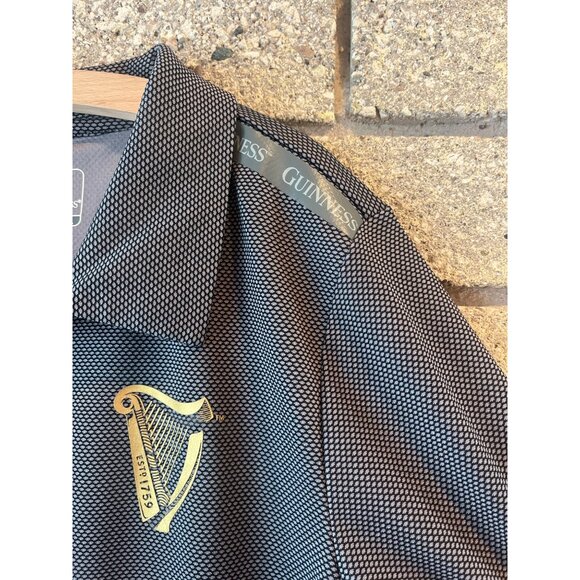 Guinness Mens Dry Fit Polo Shirt L Black/Gray Moisture-Wicking Performance - Picture 5 of 8